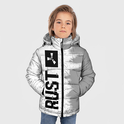 Зимняя куртка для мальчика Rust glitch на светлом фоне: по-вертикали / 3D-Черный – фото 3