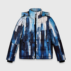 Куртка зимняя для мальчика Мегаполис акварелью, цвет: 3D-черный
