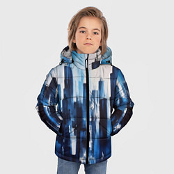 Куртка зимняя для мальчика Мегаполис акварелью, цвет: 3D-черный — фото 2