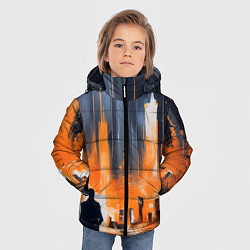 Куртка зимняя для мальчика Мегаполис с силуэтом человека, цвет: 3D-черный — фото 2