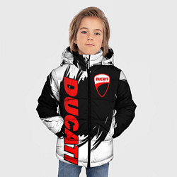 Куртка зимняя для мальчика Ducati - мазки краски, цвет: 3D-красный — фото 2