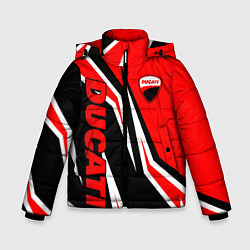 Куртка зимняя для мальчика Ducati- red stripes, цвет: 3D-красный