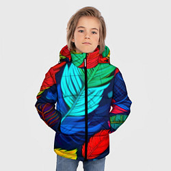 Куртка зимняя для мальчика Яркие перья, цвет: 3D-черный — фото 2
