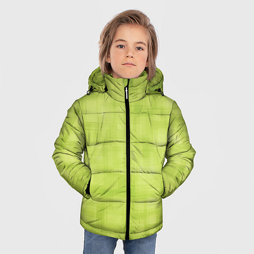 Зимняя куртка для мальчика Green and square / 3D-Черный – фото 3