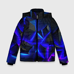 Куртка зимняя для мальчика Разлом плит из неона, цвет: 3D-светло-серый