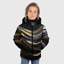 Куртка зимняя для мальчика Чёрно-золотой градиент, цвет: 3D-светло-серый — фото 2