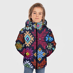 Куртка зимняя для мальчика Орнамент удмуртский, цвет: 3D-светло-серый — фото 2