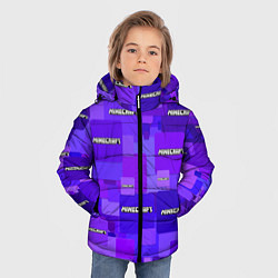 Куртка зимняя для мальчика Minecraft pattern logo, цвет: 3D-черный — фото 2