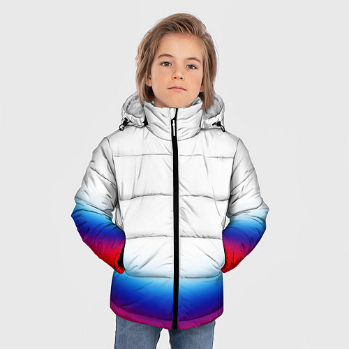 Зимняя куртка для мальчика Флаг России градиент / 3D-Красный – фото 3