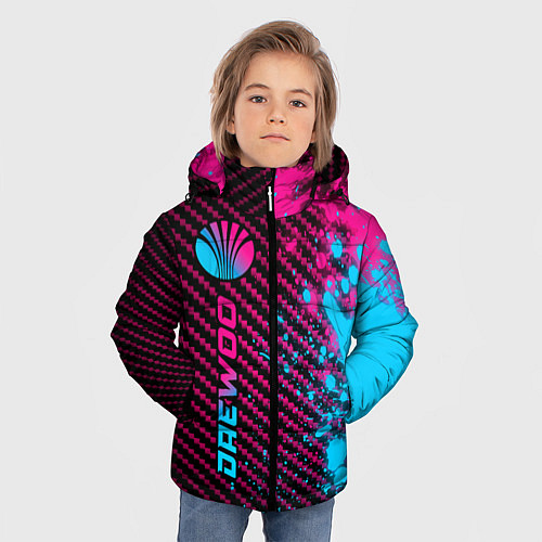 Зимняя куртка для мальчика Daewoo - neon gradient: по-вертикали / 3D-Черный – фото 3