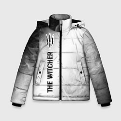 Куртка зимняя для мальчика The Witcher glitch на светлом фоне: по-вертикали, цвет: 3D-черный