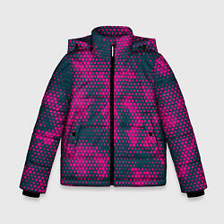 Куртка зимняя для мальчика Спортивный паттерн камуфляж, цвет: 3D-черный