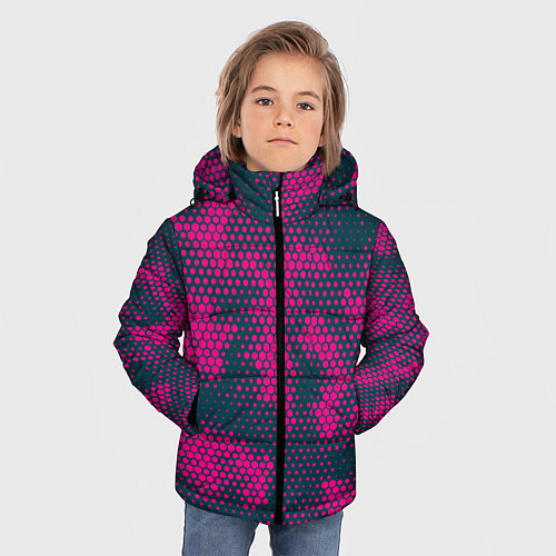 Зимняя куртка для мальчика Спортивный паттерн камуфляж / 3D-Черный – фото 3