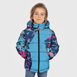 Куртка зимняя для мальчика Цифровая река спортивный паттерн, цвет: 3D-красный — фото 2