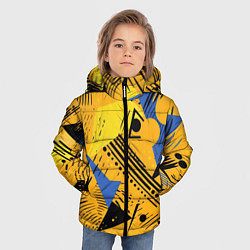 Куртка зимняя для мальчика Абстракция паттерн, цвет: 3D-черный — фото 2