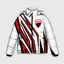 Куртка зимняя для мальчика Ducati - абстрактные линии, цвет: 3D-светло-серый
