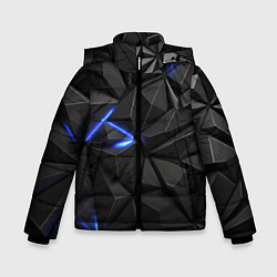 Зимняя куртка для мальчика Неоновое синее свечение на черном