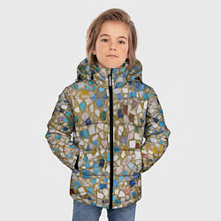 Куртка зимняя для мальчика Мозаика белая разноцветная, цвет: 3D-черный — фото 2