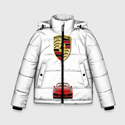 Куртка зимняя для мальчика Porsche car, цвет: 3D-светло-серый
