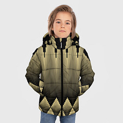 Куртка зимняя для мальчика Золотые ромбы на черном, цвет: 3D-красный — фото 2