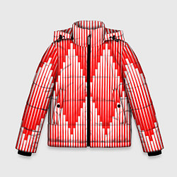 Зимняя куртка для мальчика Красные белые большие ромбы