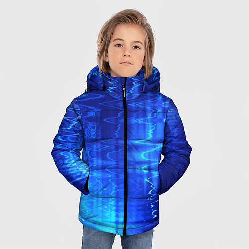 Зимняя куртка для мальчика Водная рябь / 3D-Черный – фото 3
