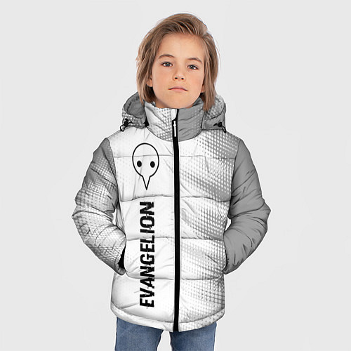 Зимняя куртка для мальчика Evangelion glitch на светлом фоне: по-вертикали / 3D-Черный – фото 3