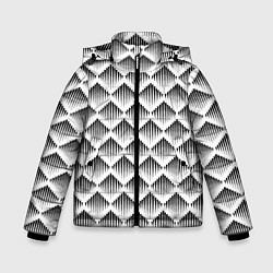 Куртка зимняя для мальчика Ромбы из черных треугольников, цвет: 3D-красный