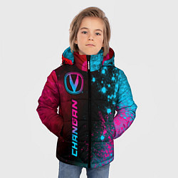 Куртка зимняя для мальчика Changan - neon gradient: по-вертикали, цвет: 3D-черный — фото 2