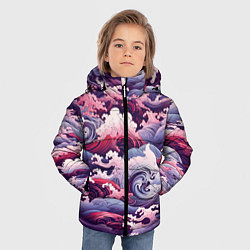 Куртка зимняя для мальчика Волны в Японском стиле, цвет: 3D-красный — фото 2