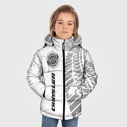 Куртка зимняя для мальчика Chrysler speed на светлом фоне со следами шин: по-, цвет: 3D-черный — фото 2