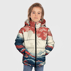 Куртка зимняя для мальчика Японская живопись, цвет: 3D-светло-серый — фото 2