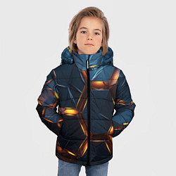 Куртка зимняя для мальчика Объемные плиты со светом, цвет: 3D-красный — фото 2