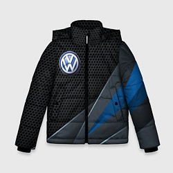 Куртка зимняя для мальчика Фольцваген - синяя броня, цвет: 3D-светло-серый