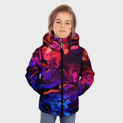 Зимняя куртка для мальчика Светящаяся Земля / 3D-Черный – фото 3