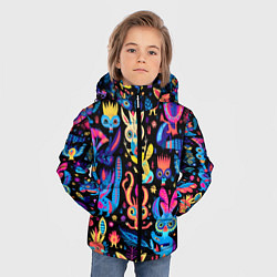 Куртка зимняя для мальчика Космические монстрики, цвет: 3D-светло-серый — фото 2