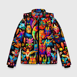 Куртка зимняя для мальчика Мифические монстрики, цвет: 3D-черный