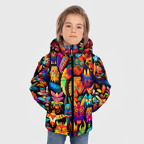 Зимняя куртка для мальчика Мифические монстрики / 3D-Черный – фото 3