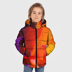 Куртка зимняя для мальчика Красно-оранжевый паттерн, цвет: 3D-красный — фото 2