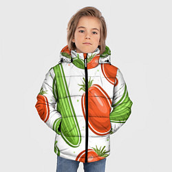 Куртка зимняя для мальчика Помидоры и огурцы, цвет: 3D-красный — фото 2