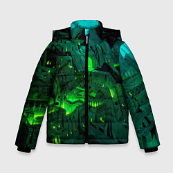 Куртка зимняя для мальчика Зелёный город, цвет: 3D-светло-серый