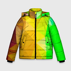 Зимняя куртка для мальчика Жёлто-зелёная геометрия