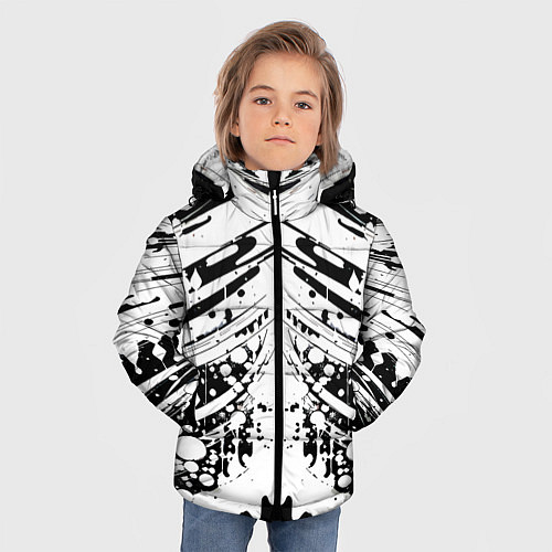 Зимняя куртка для мальчика Mirror abstraction - vogue / 3D-Черный – фото 3