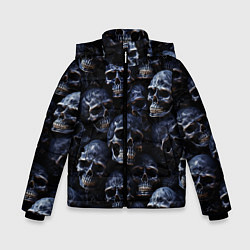 Зимняя куртка для мальчика Черные металлические черепа