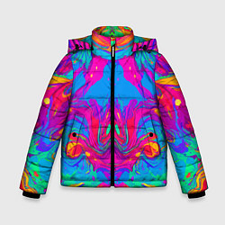 Зимняя куртка для мальчика Красочная зеркальная абстракция - мода - нейросеть