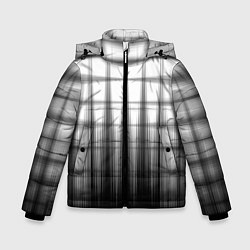 Зимняя куртка для мальчика Черная градиентная клетка