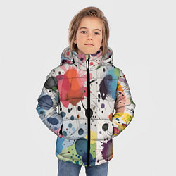Куртка зимняя для мальчика Colorful blots - vogue - abstraction, цвет: 3D-черный — фото 2
