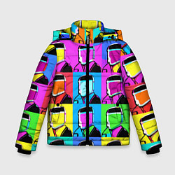 Куртка зимняя для мальчика Pop art - abstraction - vogue, цвет: 3D-черный