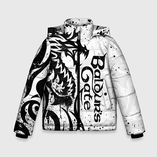 Зимняя куртка для мальчика Балдурс гейт 3 - дракон / 3D-Светло-серый – фото 1