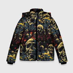Куртка зимняя для мальчика Крик ужаса, цвет: 3D-черный